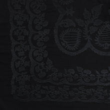 Load image into Gallery viewer, EMBROIDERED LINEN THROW | BLACK ON BLACK