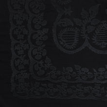 Load image into Gallery viewer, EMBROIDERED LINEN THROW | BLACK ON BLACK
