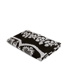 Load image into Gallery viewer, EMBROIDERED LINEN THROW | WHITE ON BLACK
